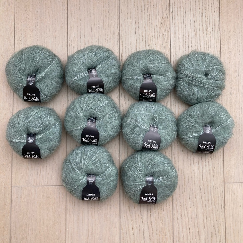 Drops Kid Silk Mohair Bundle - 34 Sage Green - 244g Total